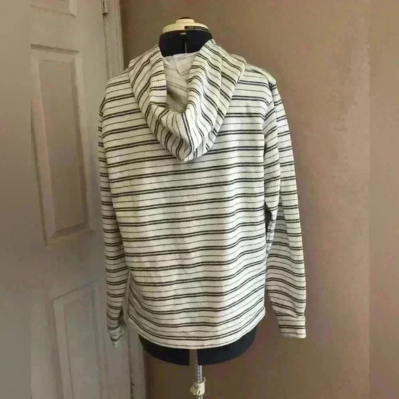 O'NEAL GRAY WHITE STRIPED COTTON HOODIE XS - Picture 3 of 3